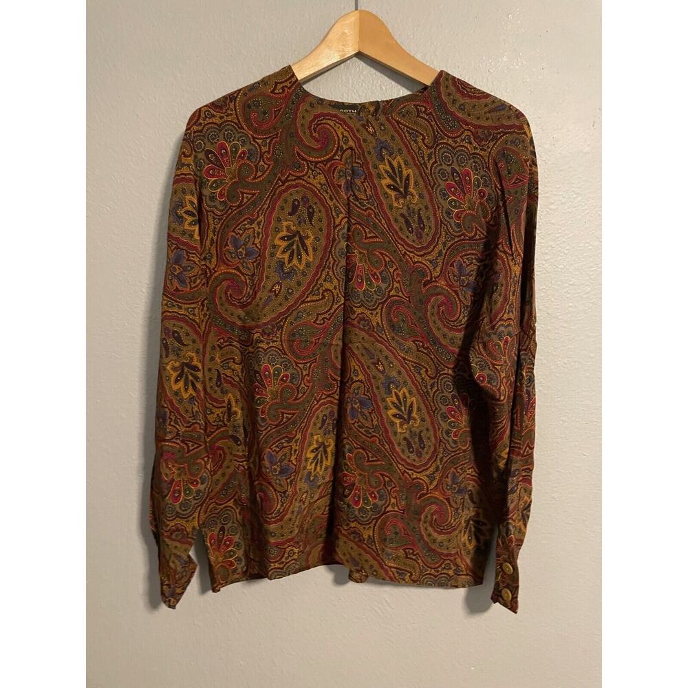 Vintage Sandra Roth Ciao Sport Womens Top Size 14 Paisley Silk Satin Boho READ
